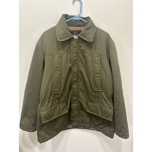 Vintage Sears Work N Leisure Jacket Mens Large Green Quilted Field Coat Utility
